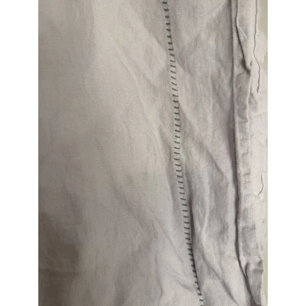 NWT Anthropologie Jazzy Linen Light Grey Curtain Edge Stitch 50